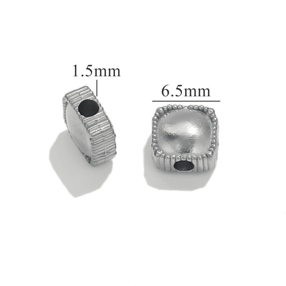 Stainless Steel Heart Water Drop Beaded Jewelry With Totem Pattern Electroplated Accessories