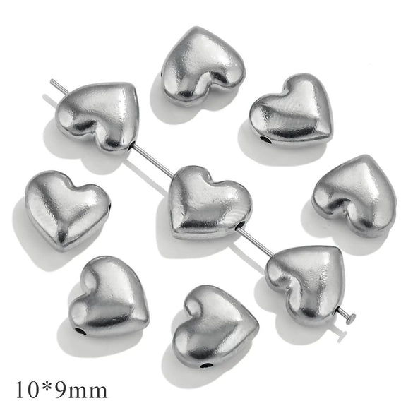 Stainless Steel Heart Water Drop Beaded Jewelry With Totem Pattern Electroplated Accessories