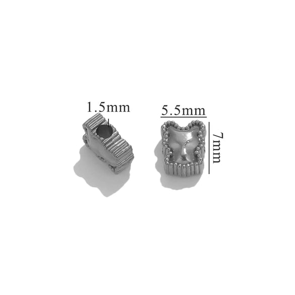 Stainless Steel Heart Water Drop Beaded Jewelry With Totem Pattern Electroplated Accessories