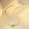 Stainless Steel Heart Zircon Electroplated Necklace For Women