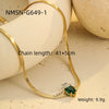 Stainless Steel Heart Zircon Electroplated Necklace For Women