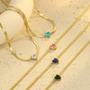 Stainless Steel Heart Zircon Electroplated Necklace For Women