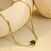 Stainless Steel Heart Zircon Electroplated Necklace For Women