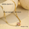 Stainless Steel Heart Zircon Electroplated Necklace For Women