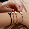Stainless Steel Heartshaped Braided Bracelet Jewelry Electroplating