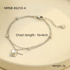 Stainless Steel Heartshaped Doublelayer Pendant Bracelet Electroplated Unisex Couple Bracelet