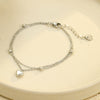 Stainless Steel Heartshaped Doublelayer Pendant Bracelet Electroplated Unisex Couple Bracelet