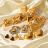 Stainless Steel Heartshaped Earrings For Women With Electroplating And Geometric Style