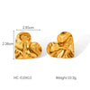 Stainless Steel Heartshaped Earrings For Women With Electroplating And Geometric Style