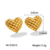 Stainless Steel Heartshaped Earrings For Women With Electroplating And Geometric Style