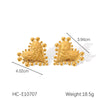 Stainless Steel Heartshaped Earrings For Women With Electroplating And Geometric Style