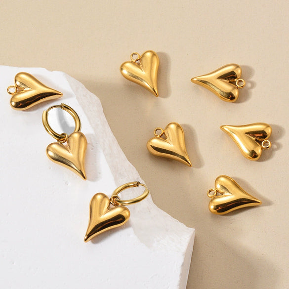 Stainless Steel Heartshaped Electroplated Diy Pendant Jewelry Accessories