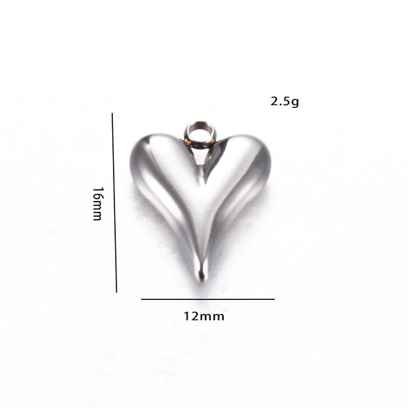 Stainless Steel Heartshaped Electroplated Diy Pendant Jewelry Accessories