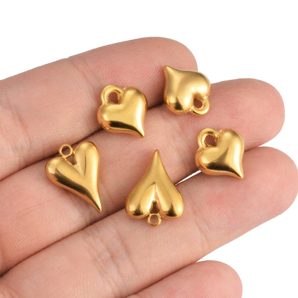 Stainless Steel Heartshaped Electroplated Diy Pendant Jewelry Accessories