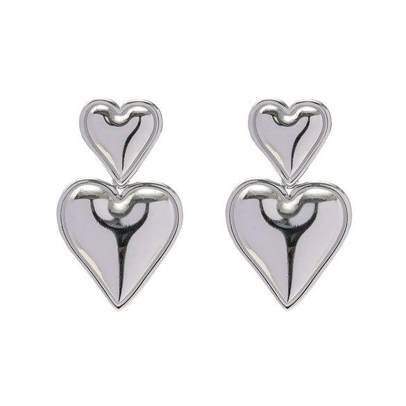 Stainless Steel Heartshaped Electroplated Women's Earrings