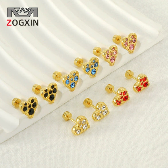 316L Stainless Steel Heartshaped Electroplated Women's Earrings