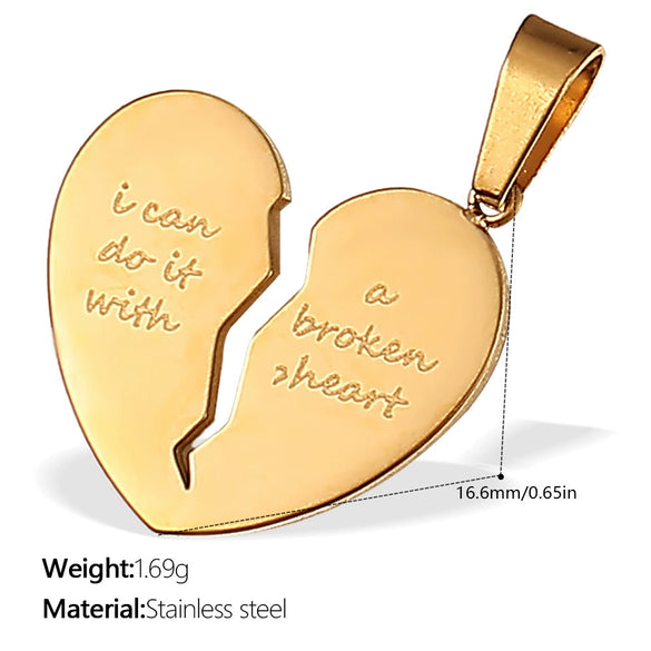 316L Stainless Steel Heartshaped Fashion Jewelry Pendant Accessories For Women 18K Gold Plated