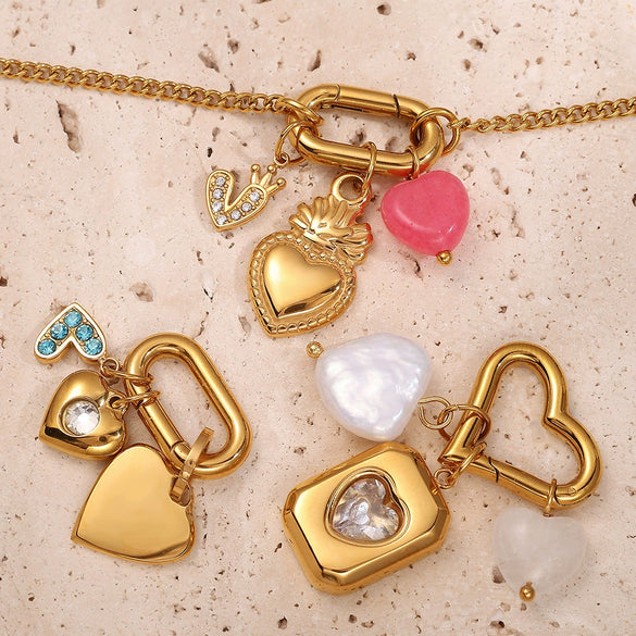 316L Stainless Steel Heartshaped Fashion Jewelry Pendant Accessories For Women 18K Gold Plated