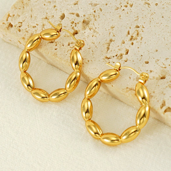 316L Stainless Steel Heartshaped Geometric Earrings For Women