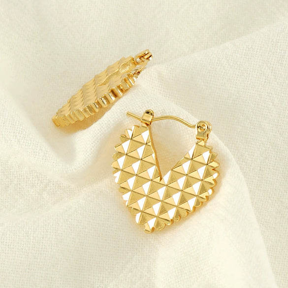 316L Stainless Steel Heartshaped Geometric Earrings For Women