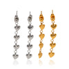 Stainless Steel Heartshaped Geometric Tassel Love Earrings For Women With Electroplating