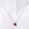 Stainless Steel Heartshaped Imitation Red Agate Pendant Necklace And Earrings With 18K Gold Color Electroplating For Light Luxury Style