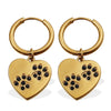 316L Stainless Steel Heartshaped Inlaid Rhinestone Electroplated Earrings For Women
