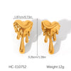 Stainless Steel Heartshaped Melting Love Earrings For Women Electroplated Ins Style