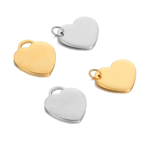 Stainless Steel Heartshaped Mirror Polished Electroplated Jewelry Accessories Pendant
