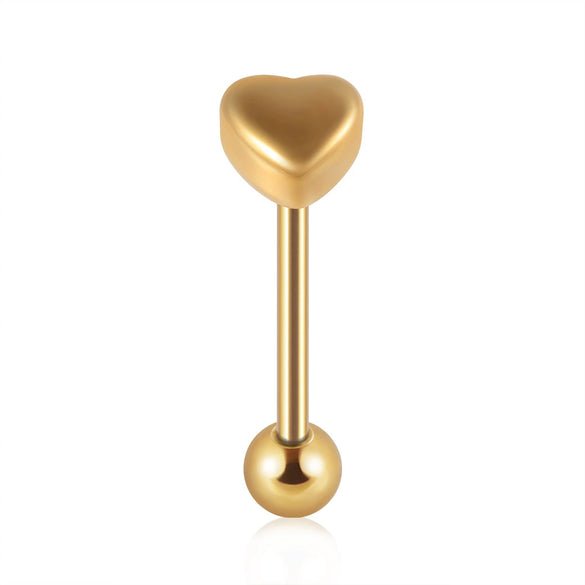 Stainless Steel Heartshaped Navel Ring And Breast Ring For Unisex