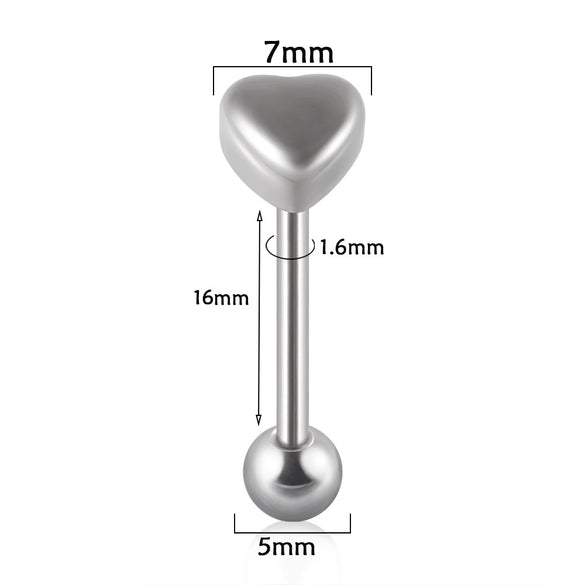 Stainless Steel Heartshaped Navel Ring And Breast Ring For Unisex