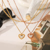 Stainless Steel Heartshaped Pendant Necklace For Women Light Luxury Highend Rose Gold Electroplated Jewelry