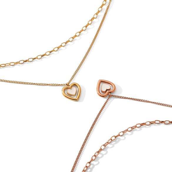 Stainless Steel Heartshaped Pendant Necklace For Women Light Luxury Highend Rose Gold Electroplated Jewelry