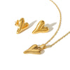 Stainless Steel Heartshaped Pendant Necklace With Electroplating Treatment