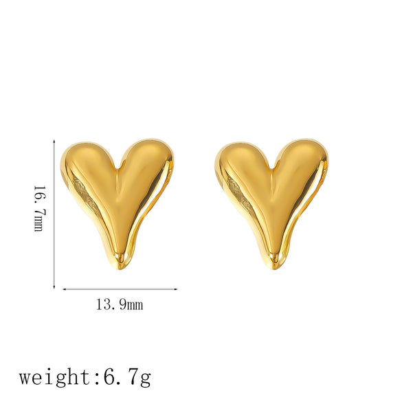 Stainless Steel Heartshaped Pendant Necklace With Electroplating Treatment
