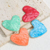 Stainless Steel Heartshaped Pendant With Dripping Oil Design Geometric Style Fashion Simple Diy Jewelry Material