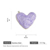 Stainless Steel Heartshaped Pendant With Dripping Oil Design Geometric Style Fashion Simple Diy Jewelry Material