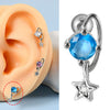 Stainless Steel Heartshaped Wings And Dog Footprints Demon Zircon Earrings With Diamond Design