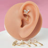 Stainless Steel Heartshaped Zircon Inlaid Flower Butterfly Ear Bone Nail Eyebrow Nail Piercing Earrings
