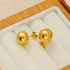 Stainless Steel Hemisphere Geometric Electroplated Women's Earrings
