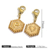 Stainless Steel Hexagon English Letter Pendant Accessories With Electroplating