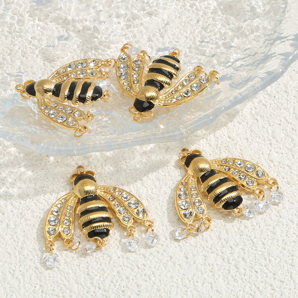 Stainless Steel Highend Bee Pendant Jewelry Accessories With Dripping Oil Design