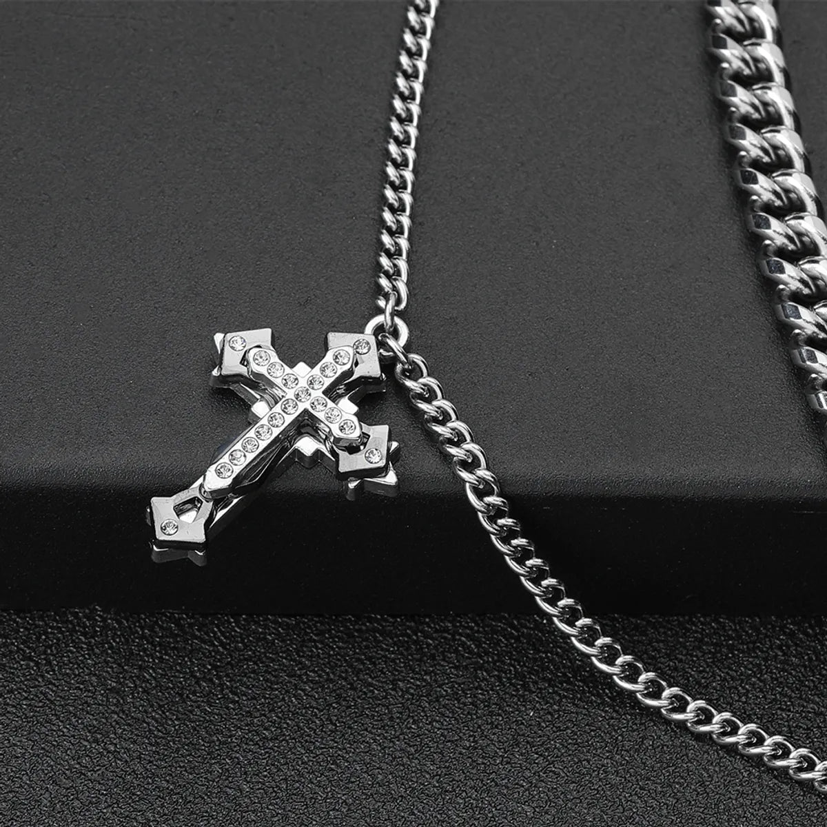 Stainless Steel Hip-Hop Cross Necklace