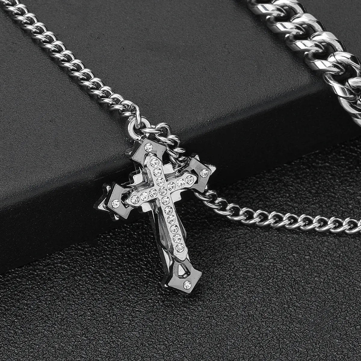 Stainless Steel Hip-Hop Cross Necklace