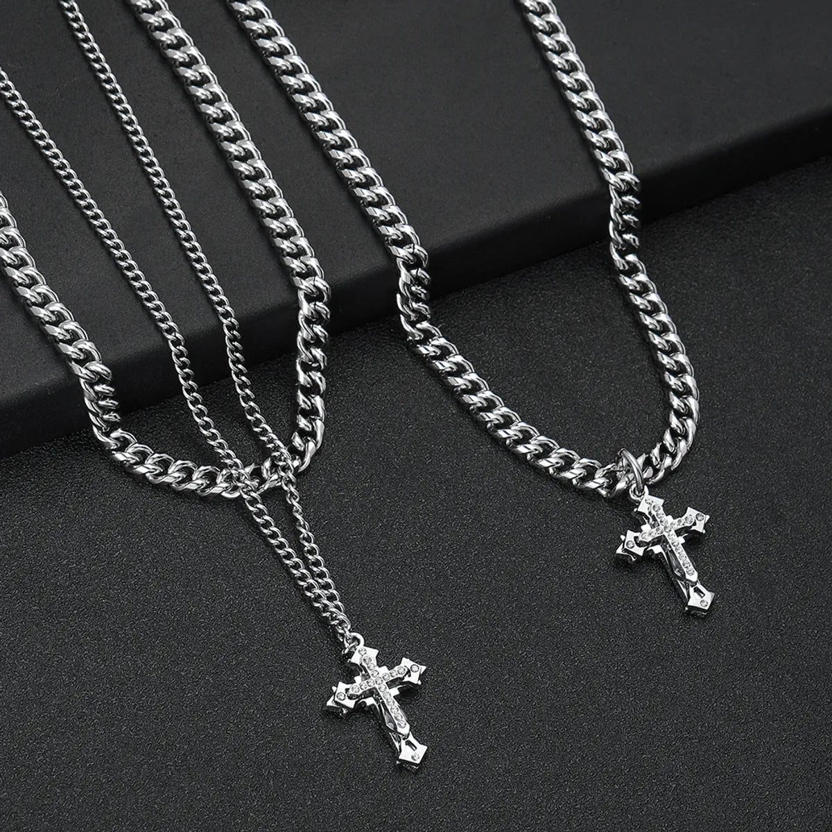 Stainless Steel Hip-Hop Cross Necklace