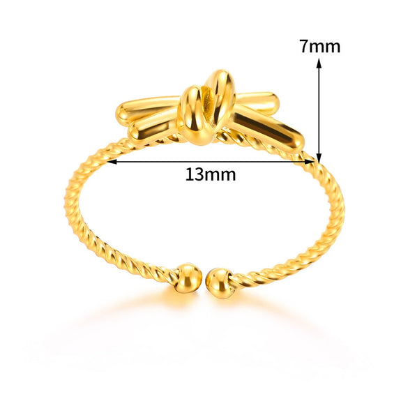 Stainless Steel Hip Hop Line Cross Heartshaped Butterfly Opening Ring Electroplated Unisex