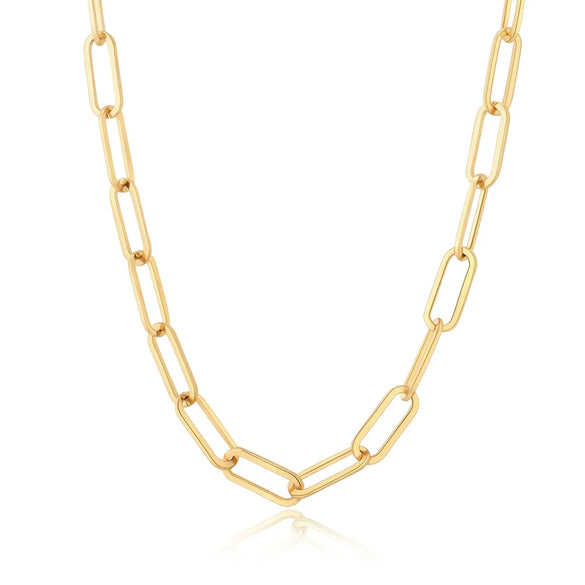 Stainless Steel Hip Hop Punk Geometric Gold Plated Collar Paper Clip Pendant Women Accessories