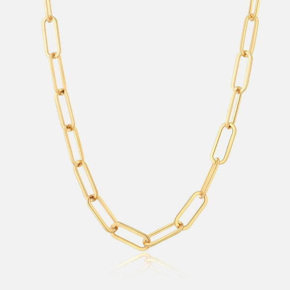 Stainless Steel Hip Hop Punk Geometric Gold Plated Collar Paper Clip Pendant Women Accessories