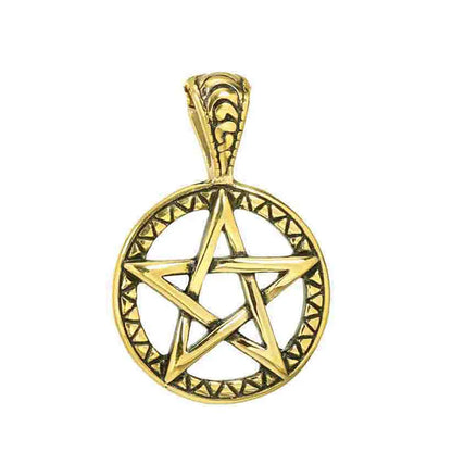 Stainless Steel Hip-Hop Round Star Pendant Necklace