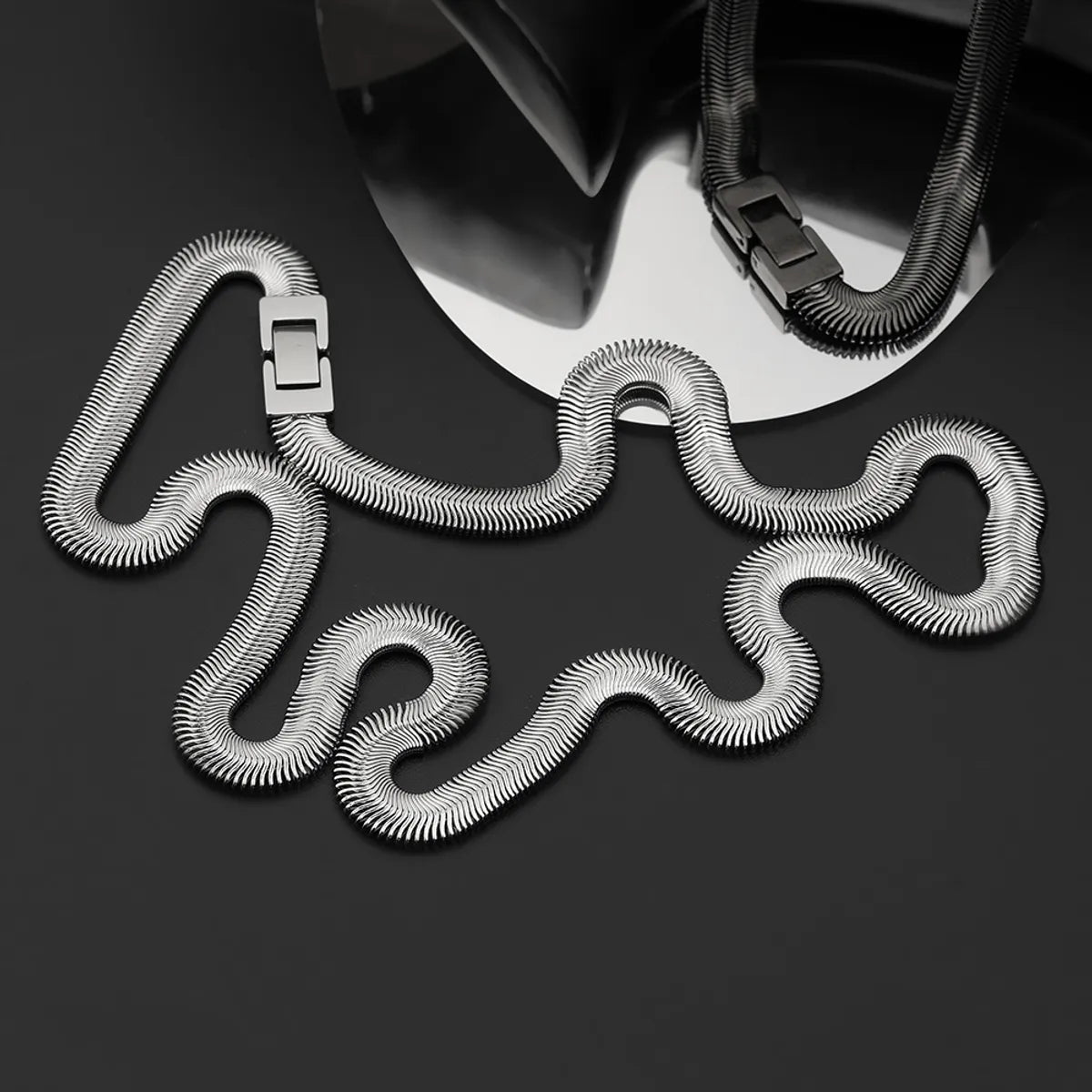 Stainless Steel Hip-Hop Solid Color Necklace